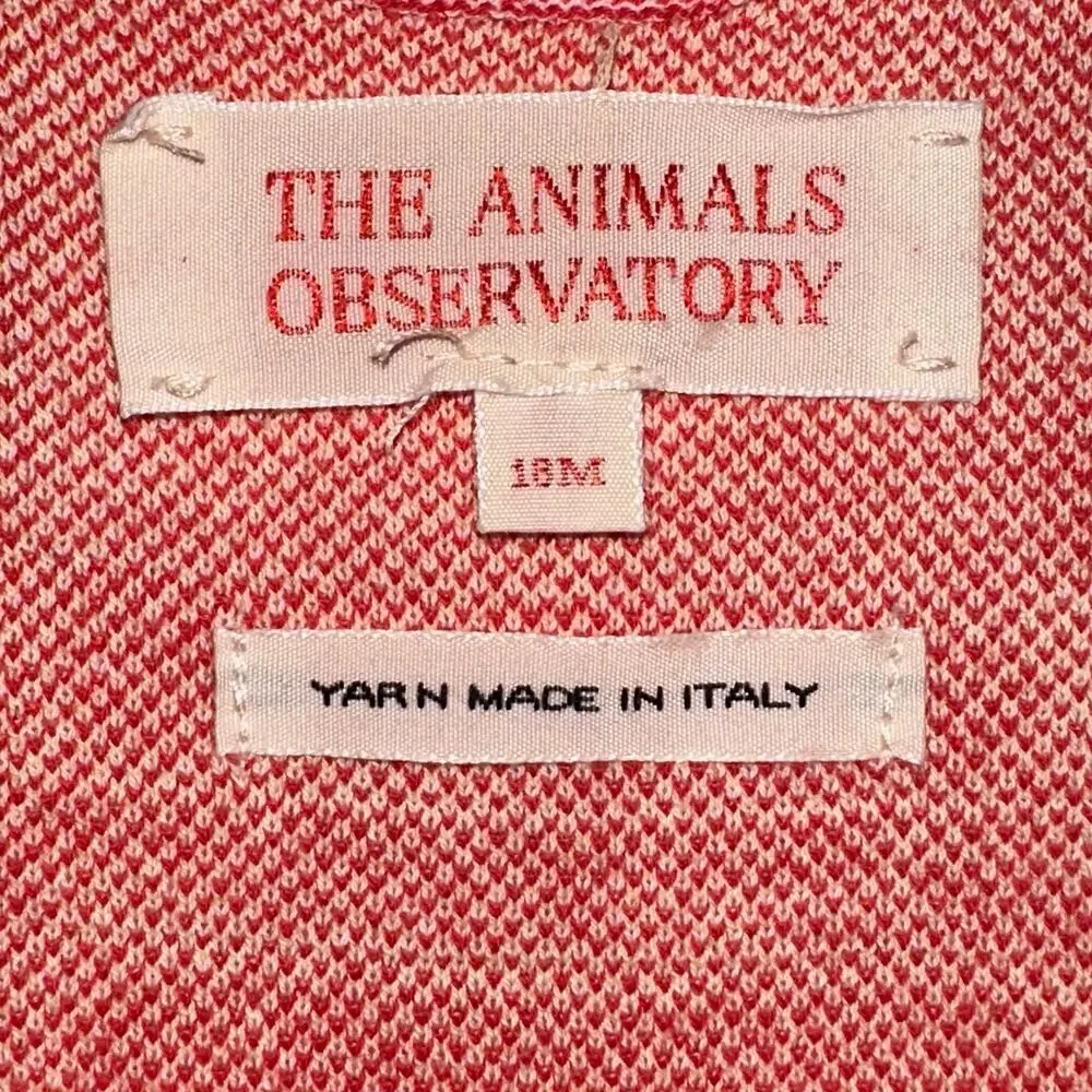 The Animals Observatory Red Plaid Boar Baby Cotton Blend Jumpsuit Size 18M